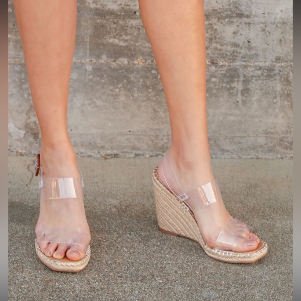 Steve madden wedges with clear strap